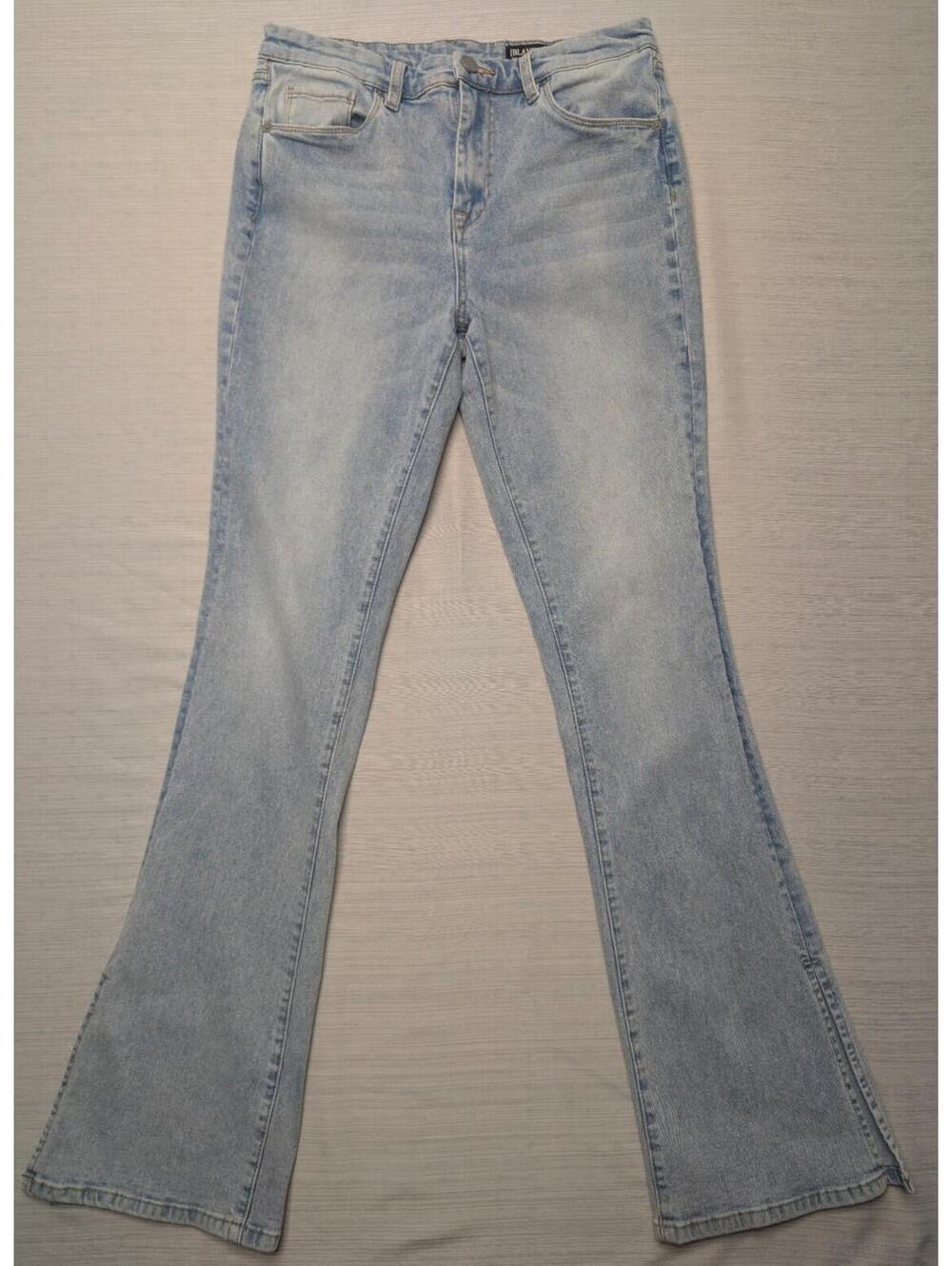 BLANKNYC The Hoyt High-Rise Mini Split Flare Stretch Jeans Light Blue Size 27